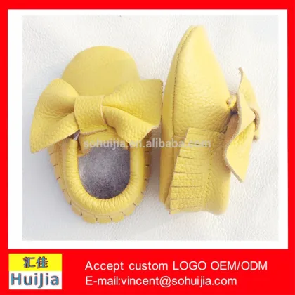New fashion yello kids shoes shine baby moccasins shoes Cow leather Moccasins Baby shoes