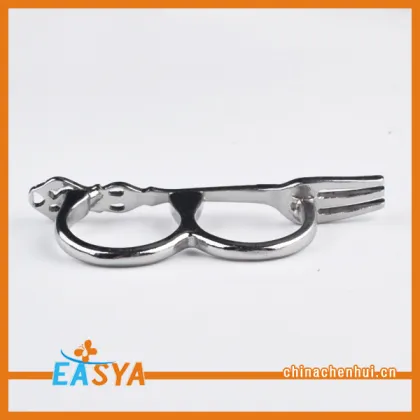 Fashion Long Silver Spoon Cheap Two Finger Ring