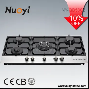 Tempered Glass Panel 5 Burner Built-in Gas Stove Gas Burner