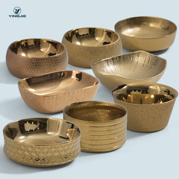 YINGJIE BASIN Luxury Hand Gold Ceramic Bathroom Sink