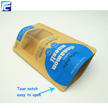 Kraft paper bag with clear window food packaging