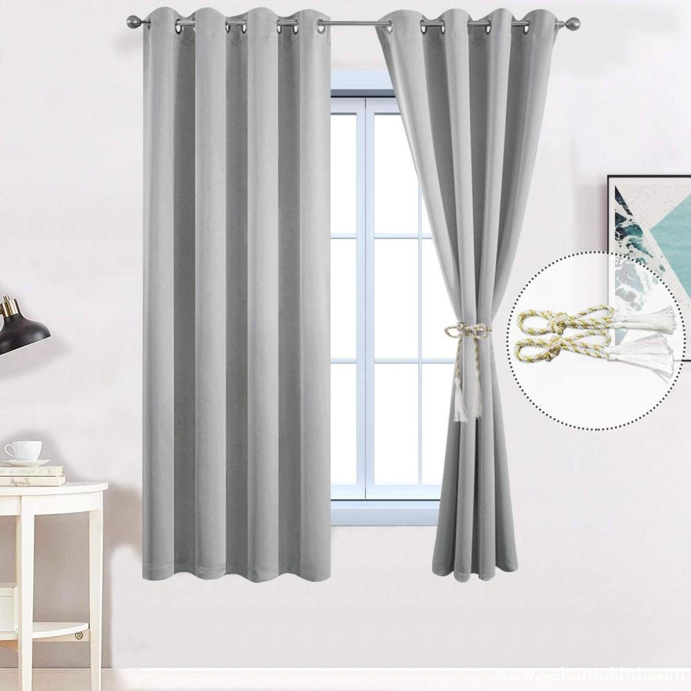 Light Grey Blackout Curtains 63 Inch Long