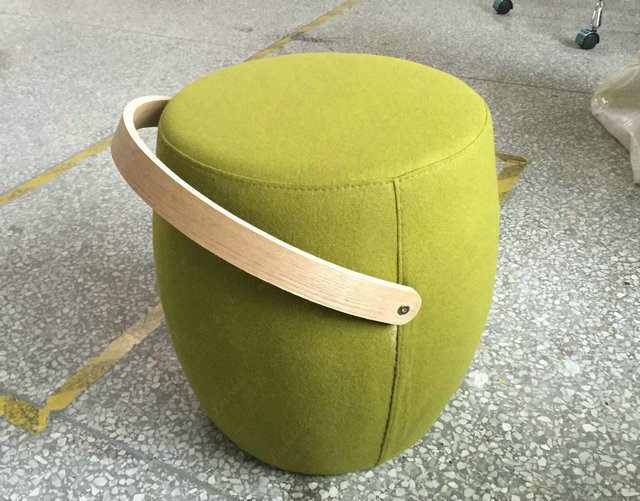 Upholstered pouf carry on children small stool