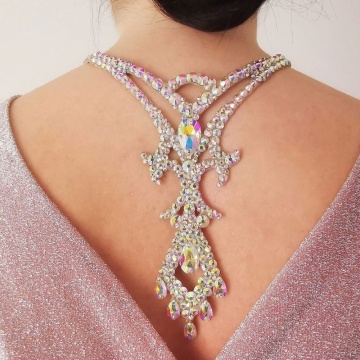 Brave Light Fashion Colorful Crystal Tassel Back Chain Pendant Belly Hollow Back Jewelry For Women