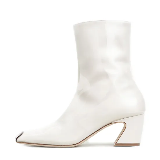 Women's Genuine Leather Mid Heel Casual Short Boots