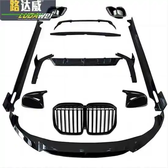 2023 BMW X7 Custom Accessories: Exclusive Grille, Tail Wing, and Surround Kit in Black Warrior Style