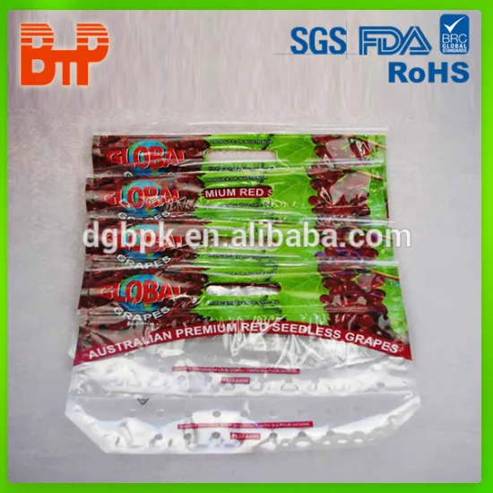 printed plastic fruit bag for grape/cherry/mango/fruit