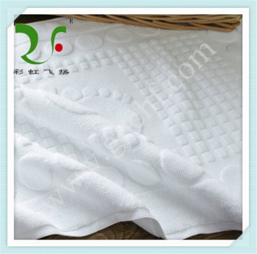 White jarquard hotel cotton floor bath mat wholesale