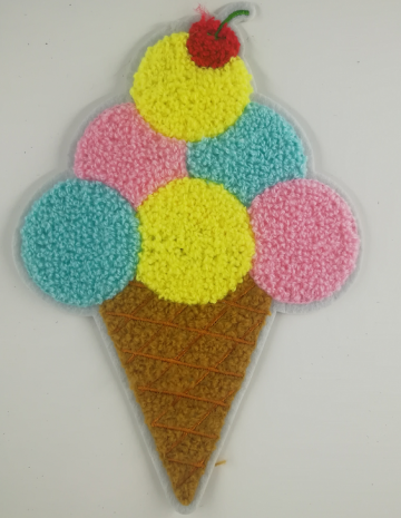 Multicolor Icecream 2019 Chenille Patch for Kids Clothing