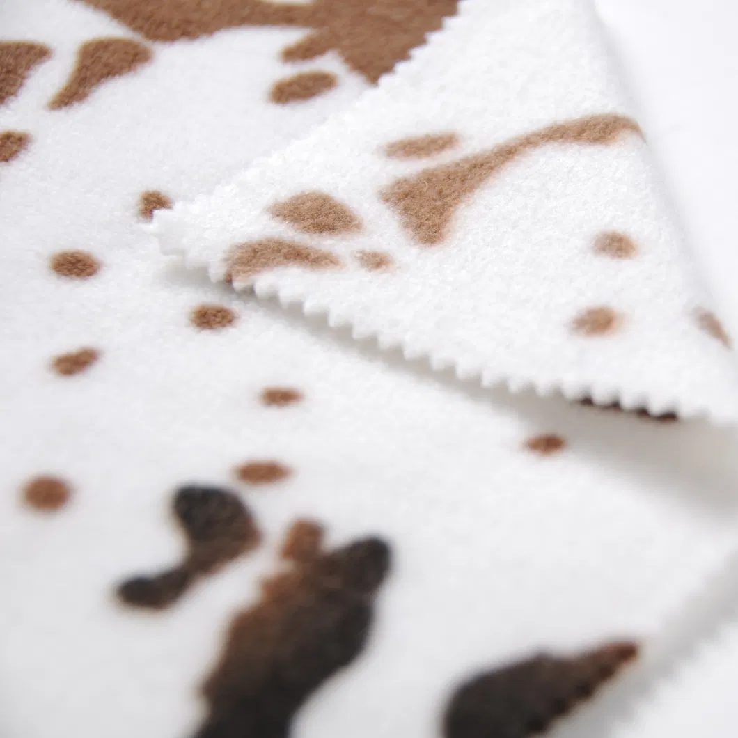 ปรับแต่งผ้าขนแกะขั้วโลกพิมพ์ลายคุณภาพดีผ้าขนแกะโพลีเอสเตอร์ 100% สำหรับแจ็คเก็ตและเสื้อโค้ท