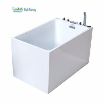 Hot Sale Indoor Rectangle Acrylic Freestanding Bathtub with Faucet