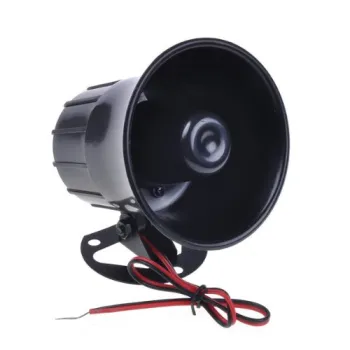 DC 12V 15W Car Security Alarm Siren Horn - Black