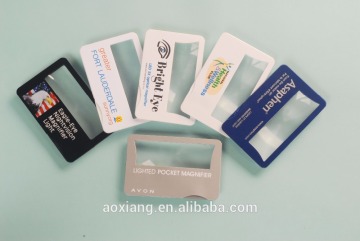 LED light business card magnifier,small plastic fancy magnifying glass