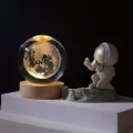 Planeta Star Crystal Bola LED Base de madera Luz nocturna