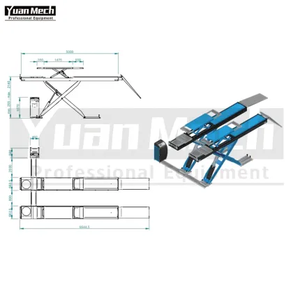 Big Scissor Lift on Drive Ramps
