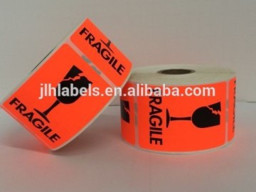 2x3 White and Red Fragile CRACKED GLASS Shipping Mailing Stickers 500abels/roll