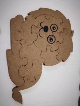 MDF animal shape puzzle-lion