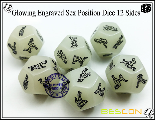 Glowing Engraved Sex Position Dice 12 Sides
