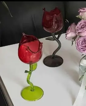 Handmade Popular Diamond High Footed Champagne Glass
