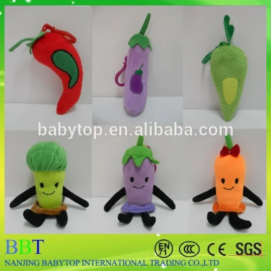 Customized red pepper vegetable plush toy keyring plush vegetable shape keychain
