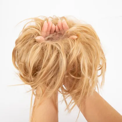 AliLeader Messy Scrunchie Chignon Hair Bun Straight Elastic Band Updo Hairpiece Synthetic Hair Chignon Hair Extension For Women