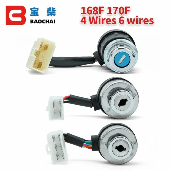 Gasoline Engine Accessories Start Switch Key for 168F 170F 4 Wires 6 Wires 2-8KW Gasoline Generator Electric Door Lock