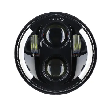 5.75 Inch Black LED Headlight Hi-Low Beam DRL Amber Turn Signal for Harley Motorcycle