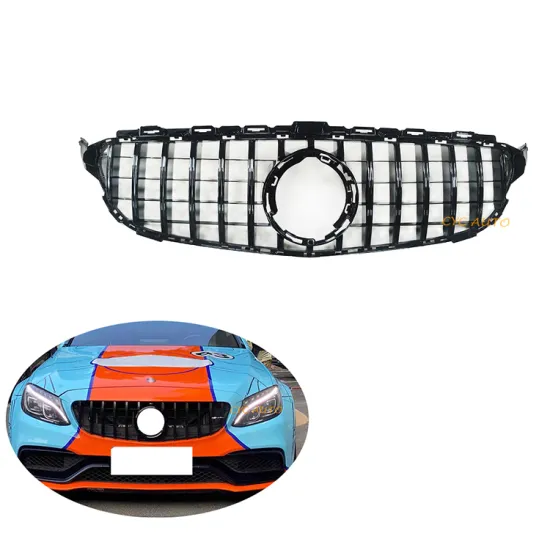 Auto Parts Front Bumper Grille Black GT Style for Mercedes-Benz C-Class W205 (2015-2018)