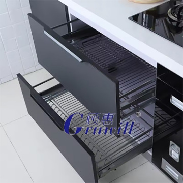 Cozinha aço inoxidável Pull-out Storage Basket