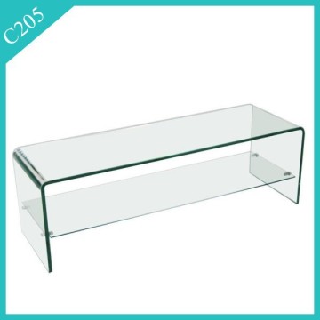 Tempered bend glass center table coffee table