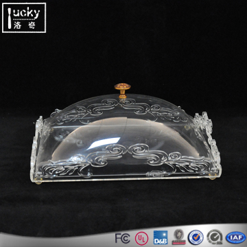 Food acrylic tray with cover for keep food warm tray all shape provided custom