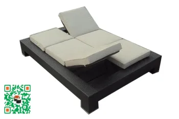 Twin Bed Square Rattan Chaise Lounge Jha-222