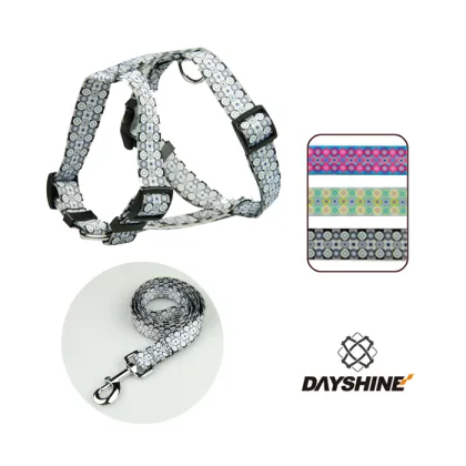 Adjustable PU Leather Buckle Nylon Dog Collar