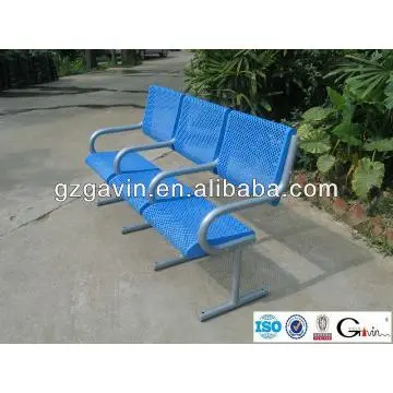 Collapsible blue outdoor metal seating benches ISO certificated