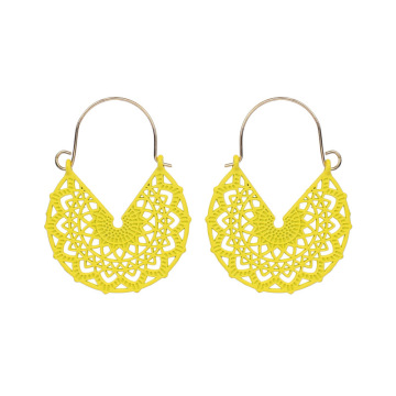 Geometric V - Shaped Hollow Alloy Earrings