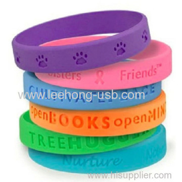 Custom Debossed Logo Bracelet For Promotion 