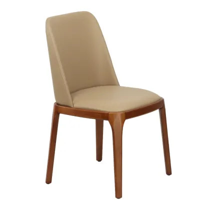 Walnut solid wood leather Grace chair