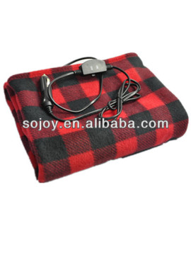 Heated Fleece Travel Electric Blanket - 12 Volt - Red Plaid