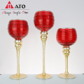 Wholesale decorative Red candle glass jars candle holders