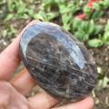 Natural black moonstone palm stones quartz mineral crystals massage healing gemstones for fine gift