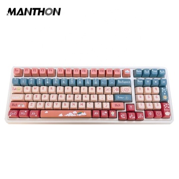 سحابة DIY الوردي اللطيف تعرف keycap خمسة جوانب تسامي حراري pbt fa profile