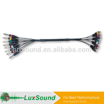 Molded RCA to mono 6.35 jack multi-core audio snake cable
