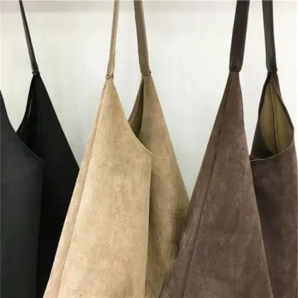 Vintage Genuine Leather & Fur Tote Bag