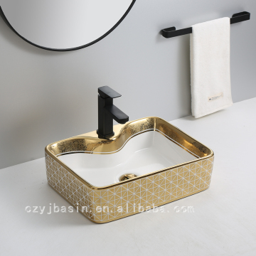 Luxury Glossy Gold Bathroom Sink for Hotels