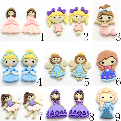 Fabbricazione Kawaii Girl Head Shaped Resin cabochon 100 pz/borsa Resine per la parte posteriore piatta Handmade Craft Decorazione perline Charms