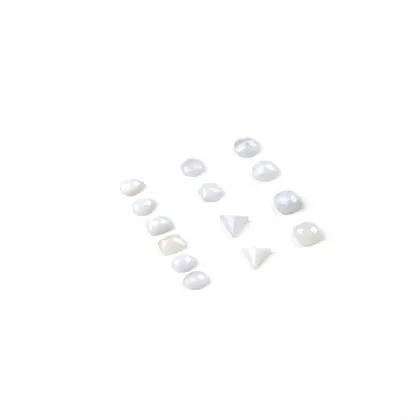 High-End Chalcedony Cabochon Bracelet and Ring