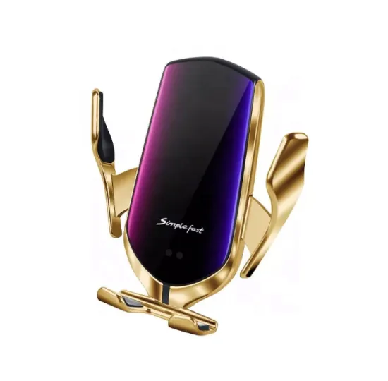 15W Wireless Charger with Infrared Sensor Auto Clamp Fast Charging Phone Holder for iPhone and Samsung