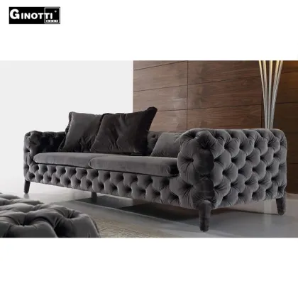 Poliform style black fabric sofa