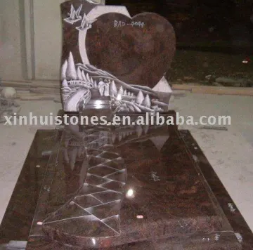 Multicolor Red Granite Tombstone