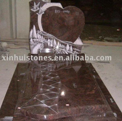 Multicolor Red Granite Tombstone